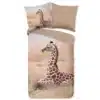 Droomtextiel Dekbedovertrek Kinderen Sima Giraf Zand 140x200/220 cm + 1 Kussensloop - 100% Zacht Katoen