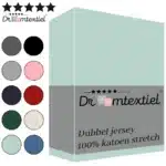 Droomtextiel Dubbel Jersey Hoeslaken Groen 140x200 cm
