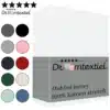 Droomtextiel Dubbel Jersey Hoeslaken Wit Lits-Jumeaux 180x220 cm 100% Katoen - Hoge Hoek - Heerlijk Zacht - Strijkvrij - Rondom elastiek - Stretch - Dubbel Dikke Kwaliteit -