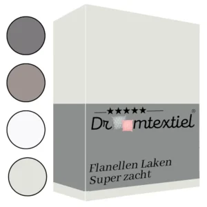 Droomtextiel Flanellen laken Ivoor - Eenpersoons 150x260 cm - 100% Katoen - Heerlijk Warm - Super Zacht -
