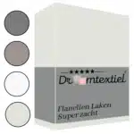 Droomtextiel Flanellen laken Ivoor - Lits-Jumeaux 240x270 cm - 100% Katoen - Heerlijk Warm - Super Zacht -