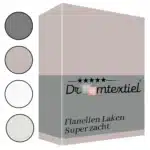 Droomtextiel Flanellen laken Zand - Lits-Jumeaux 240x270 cm - 100% Katoen - Heerlijk Warm - Super Zacht -