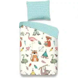 Droomtextiel Kinderdekbedovertrek Boho Dieren 140x200/220cm - 100% Zacht Katoen