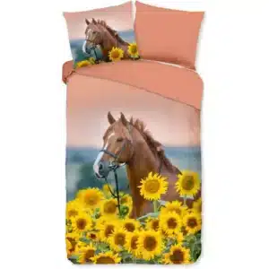 Droomtextiel Kinderdekbedovertrek Paard Summer Beauty  140x200/220cm - 100% Zacht Katoen