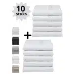 Droomtextiel Luxe Badhanddoeken 100% gekamd katoen 50x100 cm - 10 Stuks  - Wit