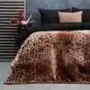 Droomtextiel Panter Bedsprei - Bed Deken Taupe 200x240 cm - Heerlijk Warm - Super Zacht