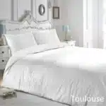 Papillon Dekbedovertrek Toulouse Wit Eenpersoons 140-200/220 cm - Zeer Hoogwaardige Percale Katoen Super Zacht