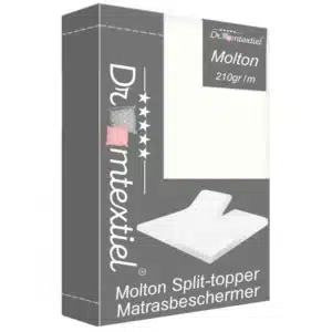 Droomtextiel Splittopper Molton Matrasbeschermer Hoeslaken Stretch - 180 x 210 cm - Single Split - Hoogwaardige Kwaliteit - Perfecte Pasvorm