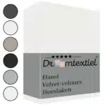 Droomtextiel Velvet Hoeslaken Crème - 180x200 cm