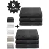 Droomtextiel® Luxe Badhanddoeken Antraciet 70x140 cm 6 Stuks Pure Katoen Heerlijk Zacht