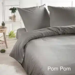 Papillon Pompom Dekbedovertrek - Tweepersoons - 200x200/220 cm - Grijs