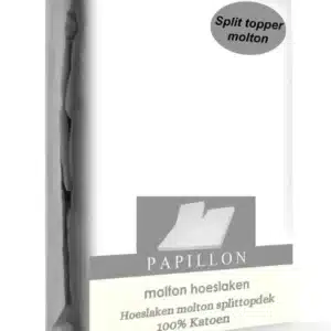 Papillon molton hoeslaken splittopdek - Katoen - Wit - 180x210 cm