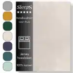 Sleeps  Jersey Hoeslaken - Crème Twijfelaar 120x200/220 cm - 100% Katoen -  Hoge Hoek - Heerlijk Zacht Gebreid - - Strijkvrij - Rondom elastiek - Stretch -