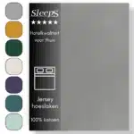 Sleeps  Jersey Hoeslaken - Grijs Twijfelaar 120x200/220 cm - 100% Katoen -  Hoge Hoek - Heerlijk Zacht Gebreid - - Strijkvrij - Rondom elastiek - Stretch -