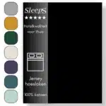 Sleeps  Jersey Hoeslaken - Zwart Lits-Jumeaux 200x200/220 cm - 100% Katoen -  Hoge Hoek - Heerlijk Zacht Gebreid - - Strijkvrij - Rondom elastiek - Stretch -
