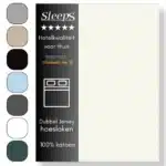 Sleeps Luxe Dubbel Jersey Hoeslaken Crème - 160 x 200 cm - 100% Hoogwaardige Katoen - Hoge Hoek - Strijkvrij