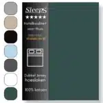Sleeps Luxe Dubbel Jersey Hoeslaken Groen - 160 x 200 cm - 100% Hoogwaardige Katoen - Hoge Hoek - Strijkvrij