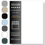 Sleeps Luxe Dubbel Jersey Hoeslaken Wit - 190 x 220 cm - 100% Hoogwaardige Katoen - Hoge Hoek - Perfecte Pasvorm