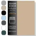Sleeps Luxe Dubbel Jersey Hoeslaken Zand - 90 x 200 cm - 100% Hoogwaardige Katoen - Hoge Hoek - Strijkvrij