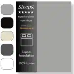 Sleeps Zacht Katoenen Topper Hoeslaken Grijs 90x220 cm - Glad Katoen - Perfecte Pasvorm - Heerlijk Zacht