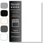 Sleeps Zacht Katoenen Topper Hoeslaken Wit 90x200 cm - Glad Katoen - Perfecte Pasvorm - Heerlijk Zacht