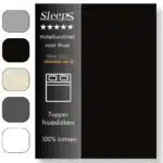 Sleeps Zacht Katoenen Topper Hoeslaken Zwart 90x220 cm - Glad Katoen - Perfecte Pasvorm - Heerlijk Zacht