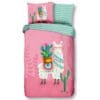 Good Morning Kinderdekbedovertrek Lalama Roze Eenpersoons 140x200/220 cm - 100% Katoen