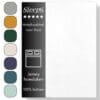 Sleeps  Jersey Hoeslaken - Wit Lits-Jumeaux 200x200/220 cm - 100% Katoen -  Hoge Hoek - Heerlijk Zacht Gebreid - - Strijkvrij - Rondom elastiek - Stretch -