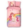 Good Morning Kinderdekbedovertrek eenhoorn met regenboog - Multi - 140x200/220 cm - Katoen