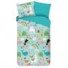 Good Morning Kinderdekbedovertrek Festen Aqua Eenpersoons 140x200/220 cm - 100% Katoen