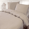Luxe Percale Katoen Dekbedovertrek Zand Tweepersoons 200x200/220 cm - Zeer Hoogwaardige Kwaliteit - Super Zacht
