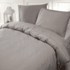Luxe Percale Katoen Dekbedovertrek Grijs Lits- Jumeaux 240x200/220 cm - Zeer Hoogwaardige Kwaliteit - Super Zacht