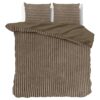 Droomtextiel Teddy Rib Dekbedovertrek Taupe - 240x200/220 cm