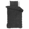 Droomtextiel Teddy Rib Dekbedovertrek Zwart - 140x200/220 cm