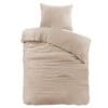 Droomtextiel Brienz Dekbedovertrek Flanel Zand - 140 x 200/220 cm