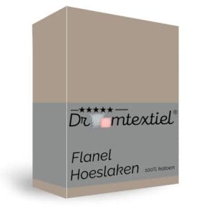 Droomtextiel Hoeslaken Flanel Zand - 90x200 cm