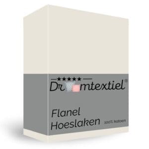 Droomtextiel Hoeslaken Flanel Ivoor - 90x200 cm