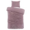 Lila ribfluwelen dekbedovertrek met kussen