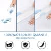 Waterdichte matrasbeschermer met garantie en iconen