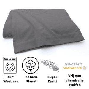 Grijs katoenen laken, wasbaar, super zacht, chemisch vrij.