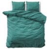 Droomtextiel Dekbedovertrek Katoen-Satijn Uni Groen - 200x200/220cm - Hoogwaardige Kwaliteit Super Zacht