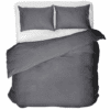 Luxe  Egyptische Katoenen Dekbedovertrek Antraciet Lits-Jumeaux 240x200/220 cm - Zeer Hoogwaardige Kwaliteit - Super Zacht