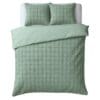 Sleeptime Teddy Dekbedovertrek Fur Check - 200x200/220 cm - Groen