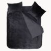 Droomtextiel Velvet Dekbedovertrek Zwart - 200x200/220 cm - Super Zacht