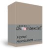 Droomtextiel Hoeslaken Flanel Taupe - 90x220 cm