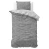 Dekbedovertrek Flanel Washed Grijs - 140x200/220 cm - Super Zacht & Heerlijk Warm