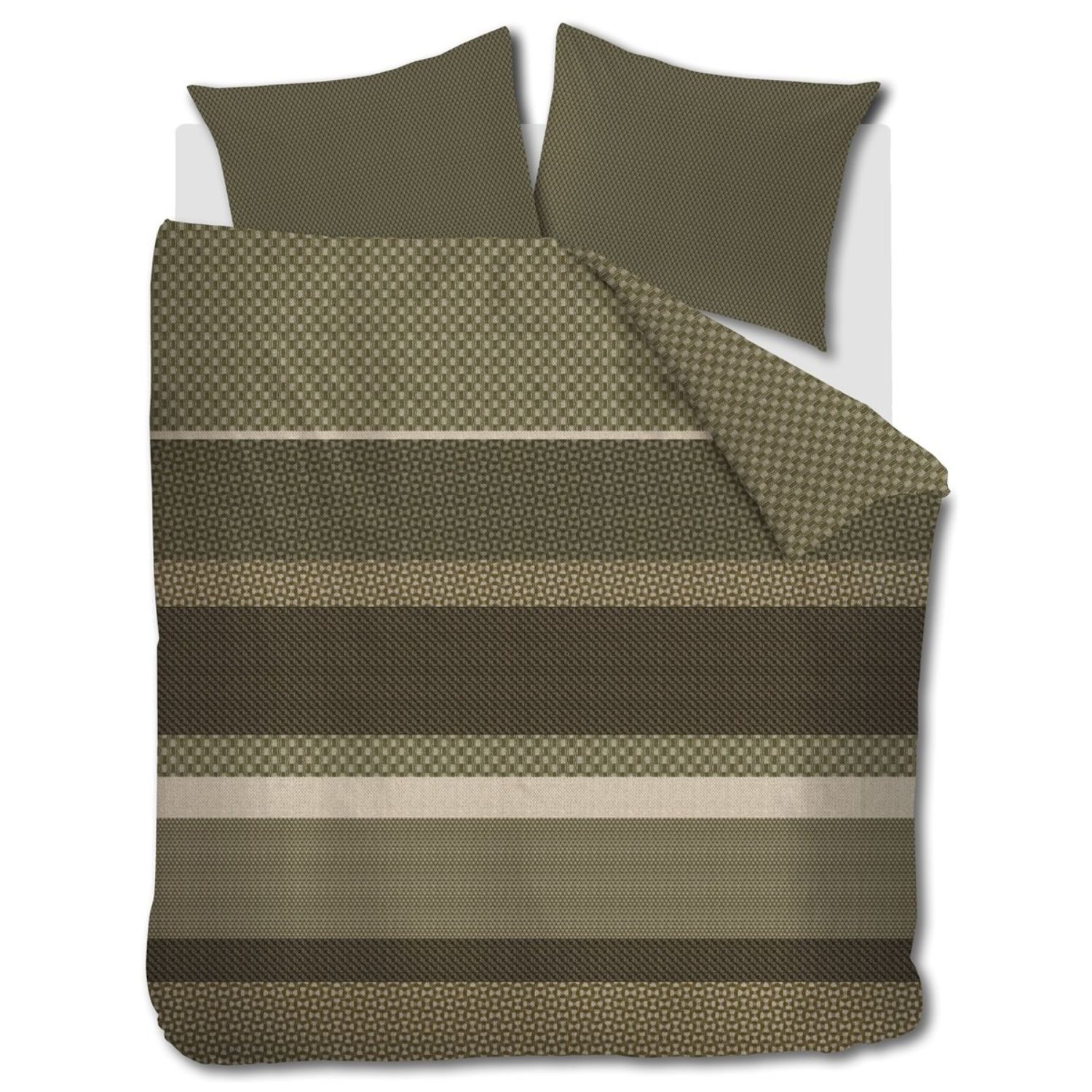 Beddinghouse Fera Flanel Dekbedovertrek Groen - 260x200/220 cm