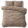 Sleeptime Teddy Trim Dekbedovertrek - 240x200/220 - Donker Taupe